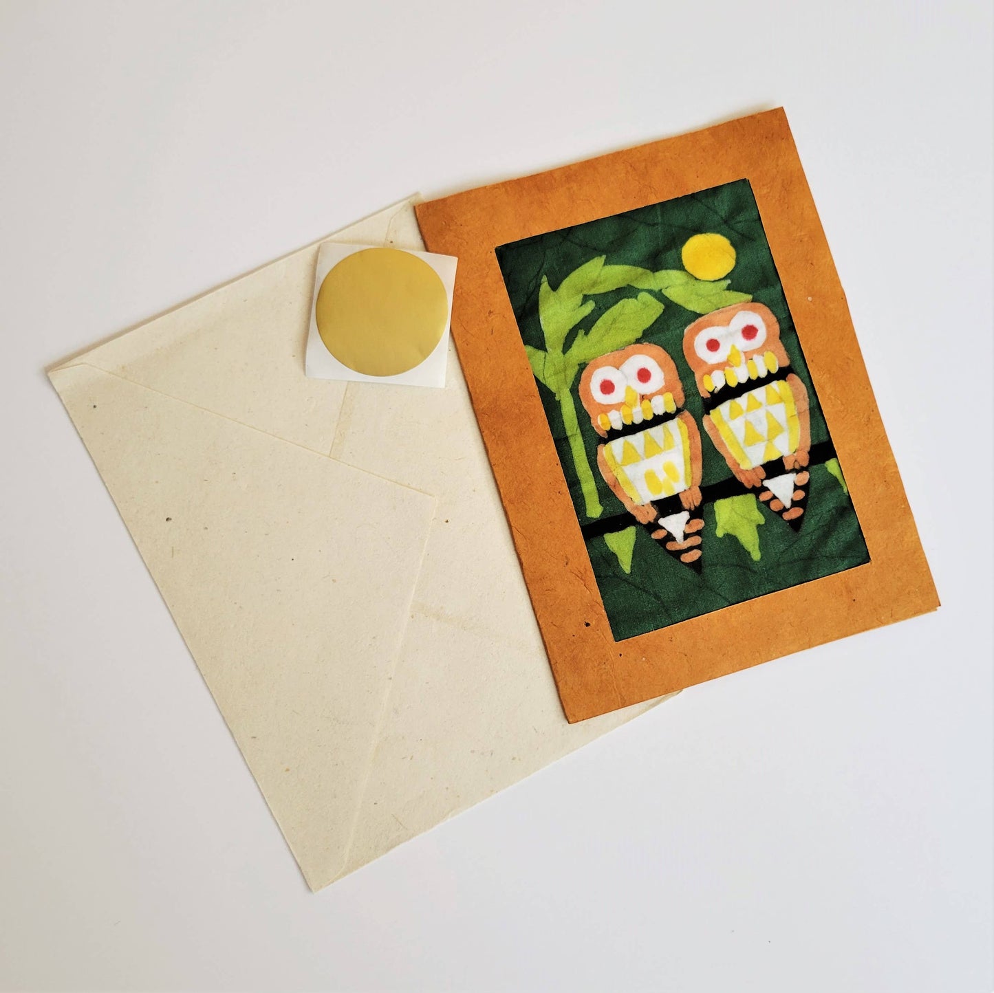Owl Batik Note Card