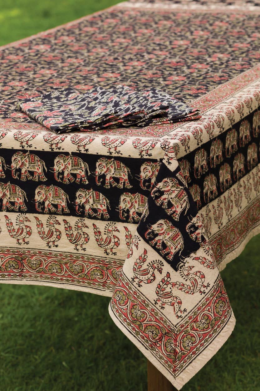 Elephant Kalamkari Tablecloth