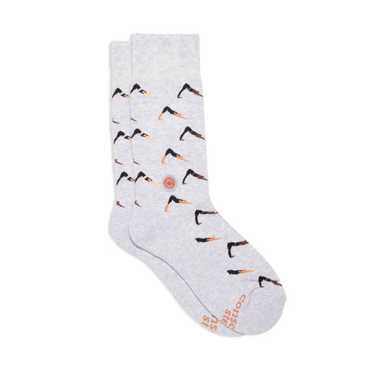 Socks that Support Mental Health (Gray Yogis): Medium