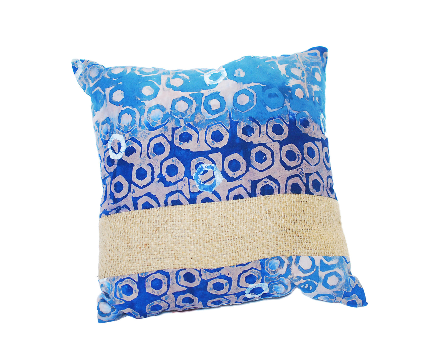 Burlap and Batik Pillow