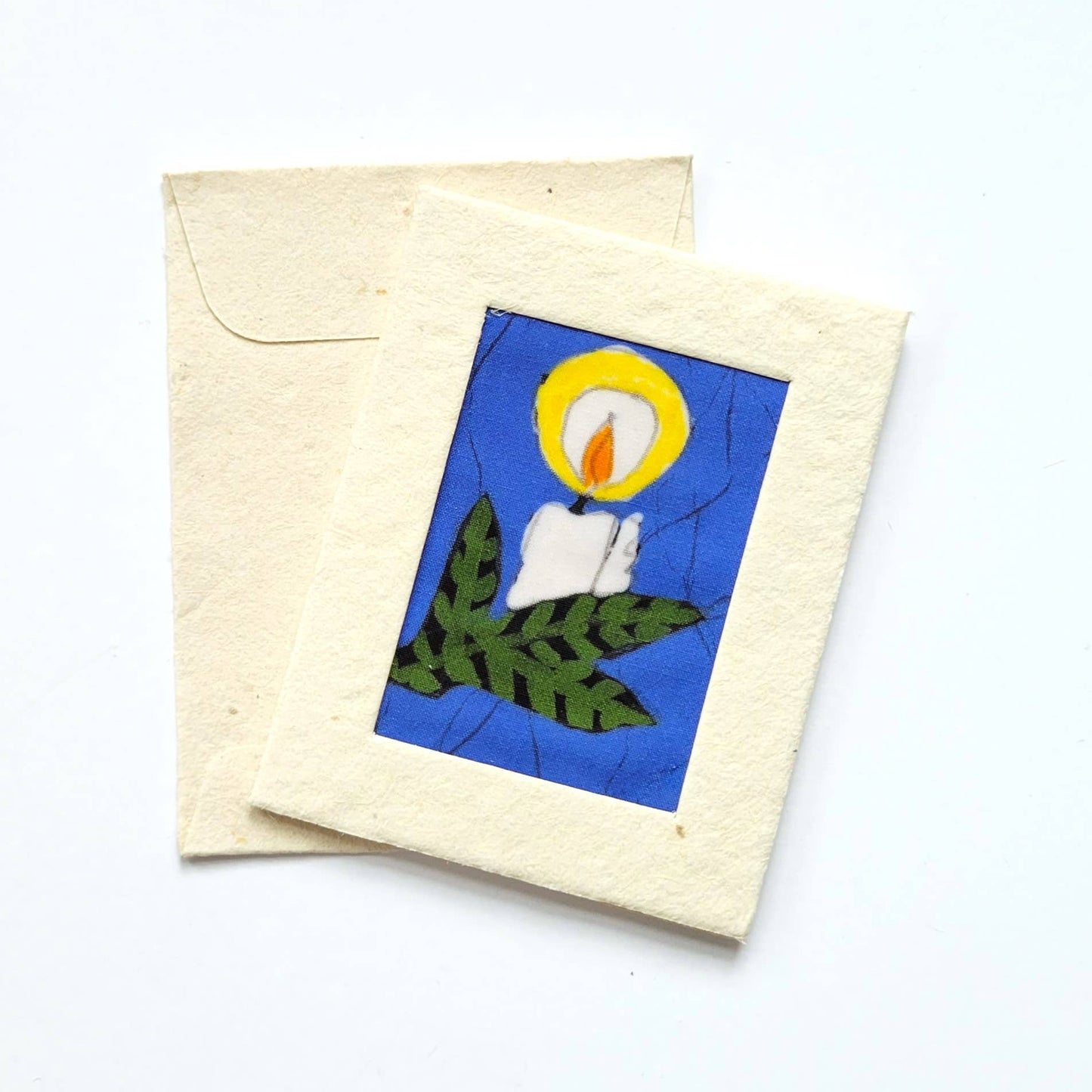Minitarjeta de vela navideña Batik