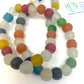 Rainbow recycled glass beads