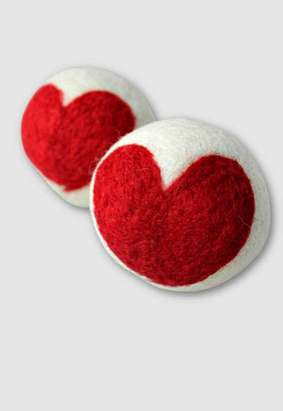 Handfelted Embroidered Wool Dryer Balls - Set of 2