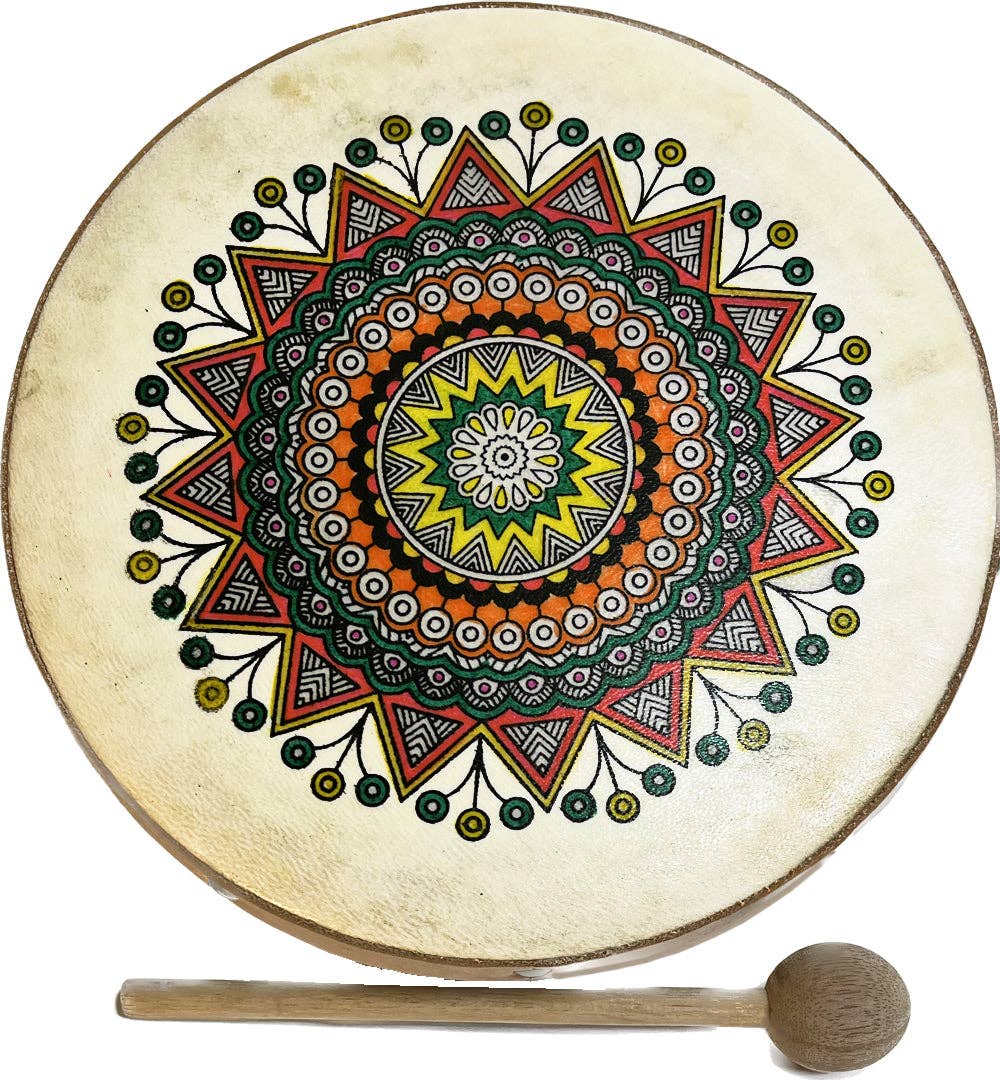 Instrumento de tambor con marco de mandala