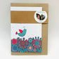 Growing Paper greeting card - Blue Bird: Paper Band