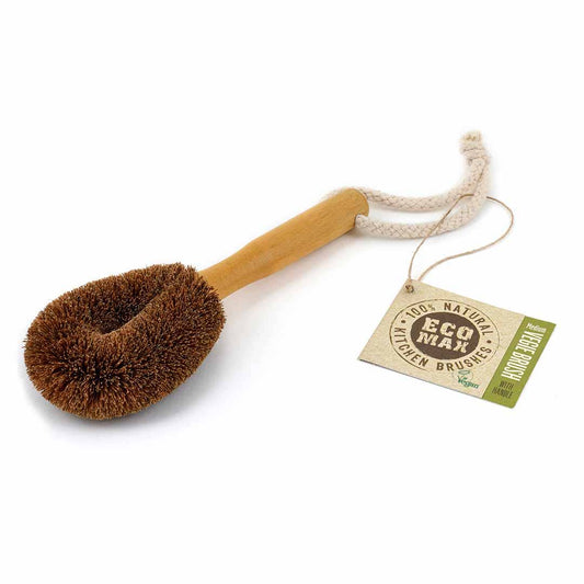 Veggie Brush w/Handle Medium - 100% Natural, Handmade