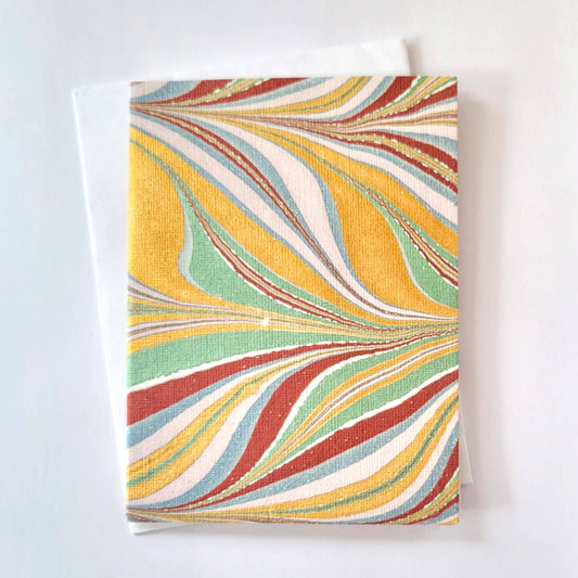 Multicolor Feather Marble Note Card