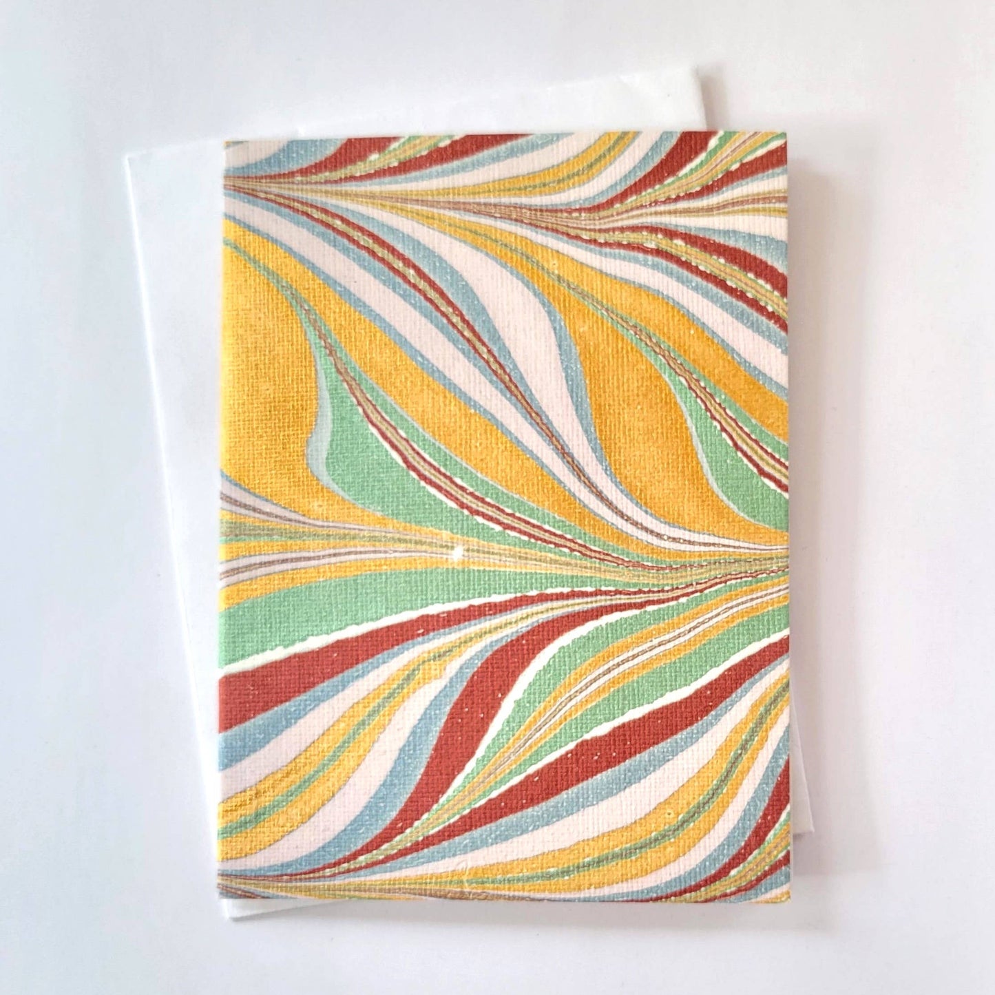 Multicolor Feather Marble Note Card