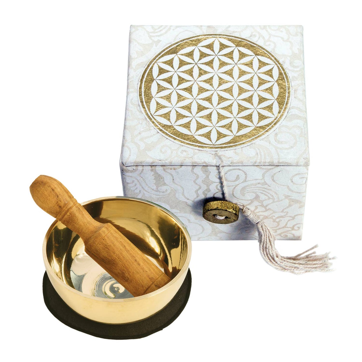 Caja de cuencos de meditación Flor de la vida