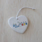 Heart Nativity Ornament, Ceramic