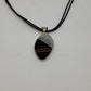Tuareg ebony small pendant with copper lines necklace