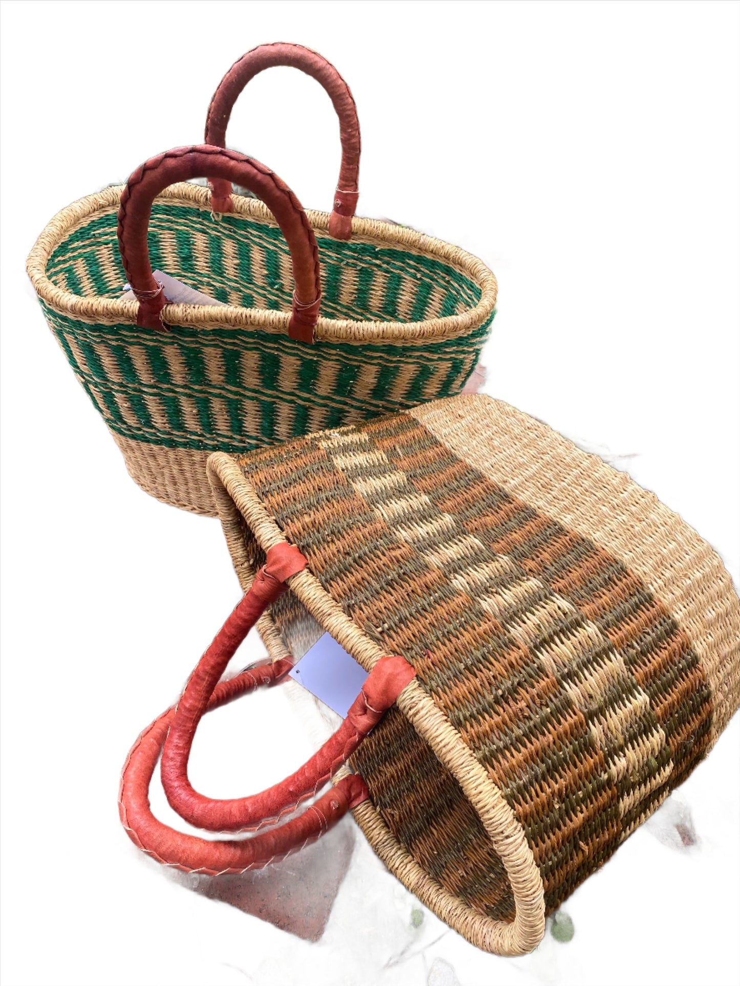 African Bolga Basket Shopper, Hand Made in Ghana
