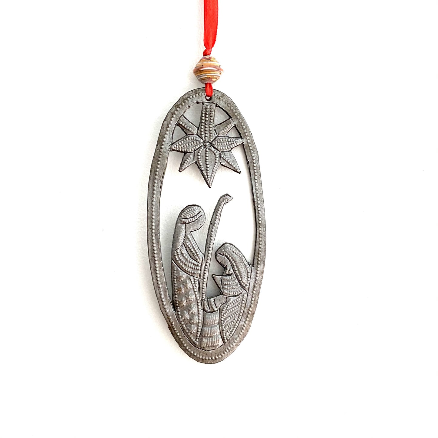 Oval Hanging Nativity Ornament